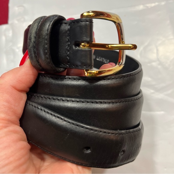 Yoder Dept. heavy duty Black BELT Top Grain Leather Amish 400 gold Buckle 37-41 - Picture 10 of 11